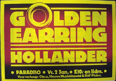 Golden Earring show poster (part) Paradiso January 02, 1981